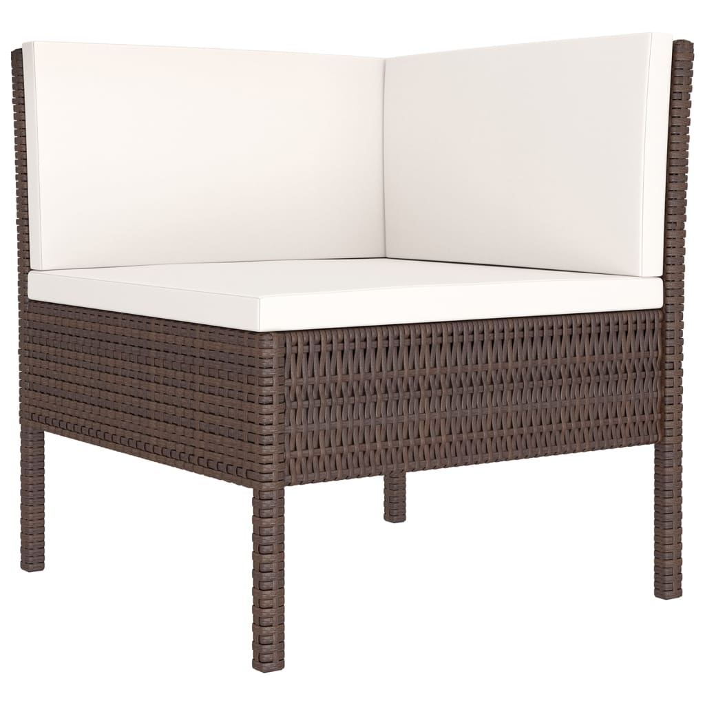 Garden Lounge Set Brown PE rattan Large Modular