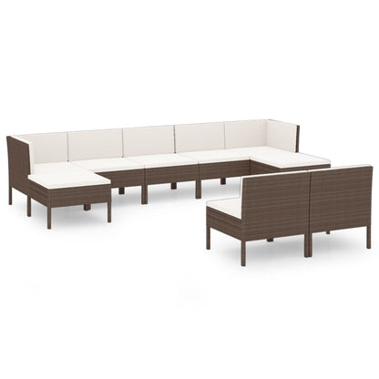 Garden Lounge Set Brown PE rattan Multiple pieces