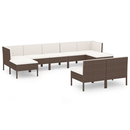 Garden Lounge Set Brown PE rattan Multiple pieces
