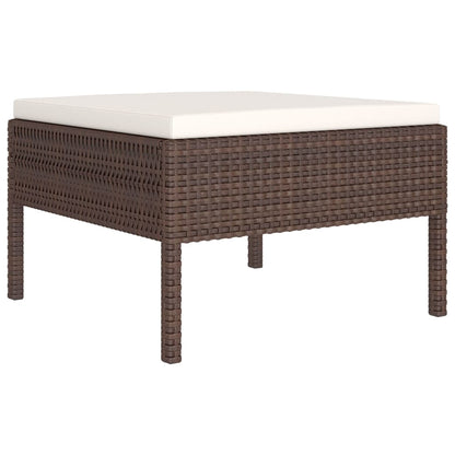 Garden Lounge Set Brown, Cream White