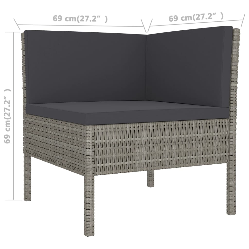 Garden Lounge Set Grey, Anthracite