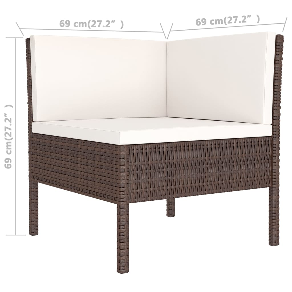 Garden Lounge Set Brown