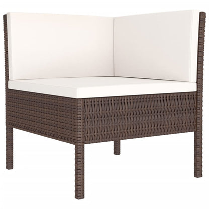 Garden Lounge Set Brown, Cream White