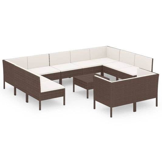 Garden Lounge Set Brown