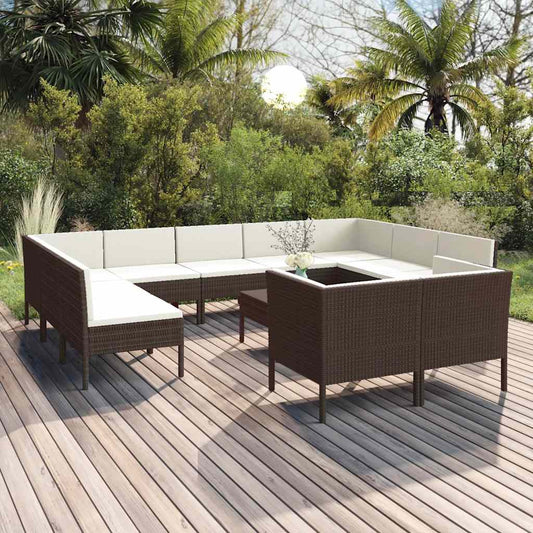 Garden Lounge Set Brown