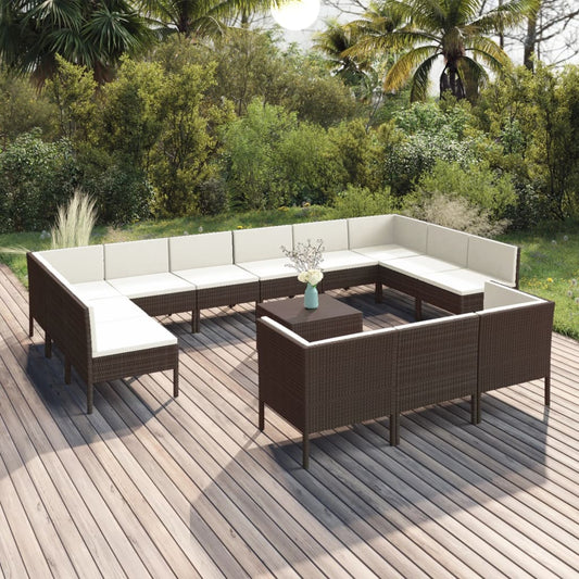 Garden Lounge Set Brown