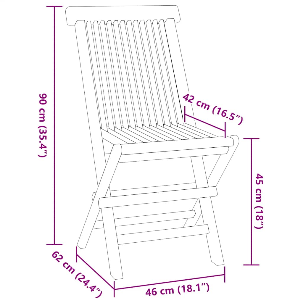 Outdoor Dining Set Teak Brown Solid teak wood Compact Foldable
