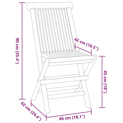 Outdoor Dining Set Teak Brown Solid teak wood Compact Foldable