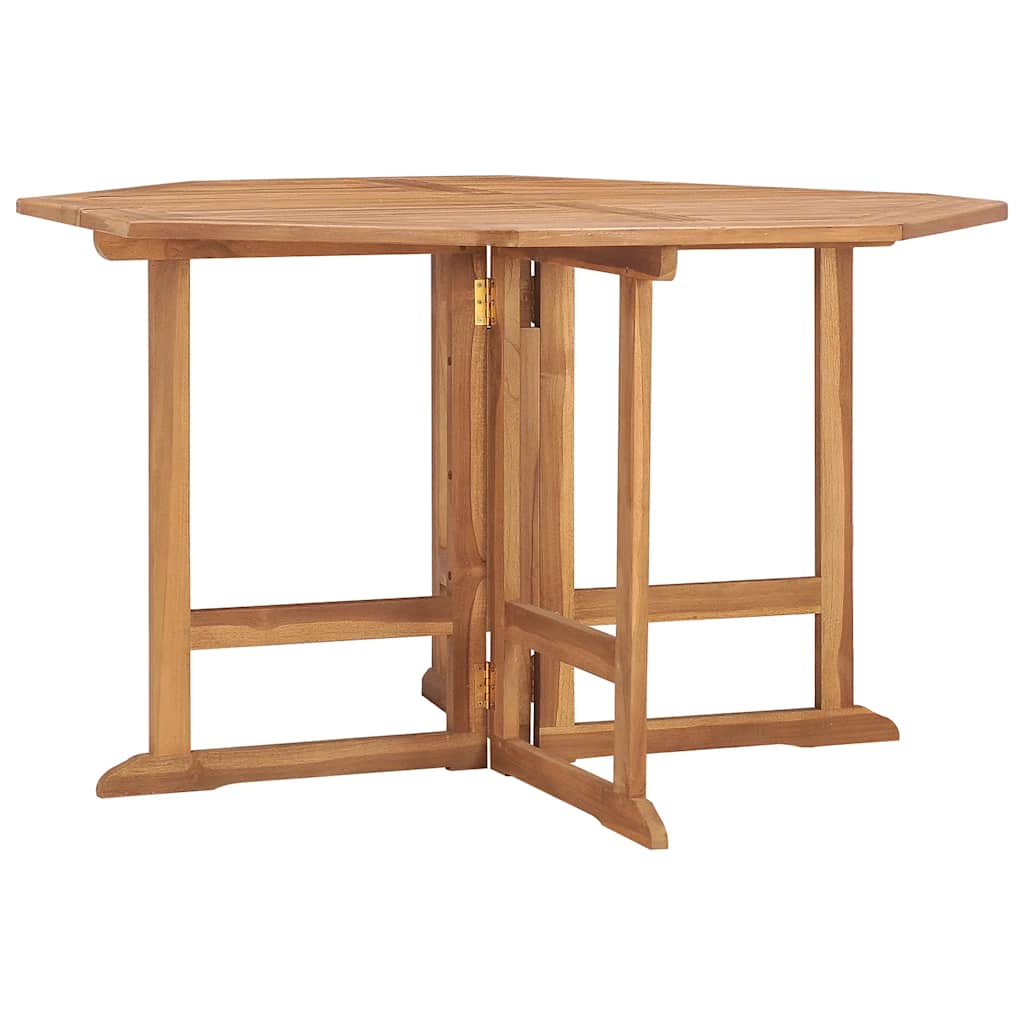 Outdoor Dining Set Teak Brown Solid teak wood Compact Foldable