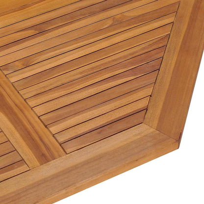 Outdoor Dining Set Teak Brown Solid teak wood Compact Foldable