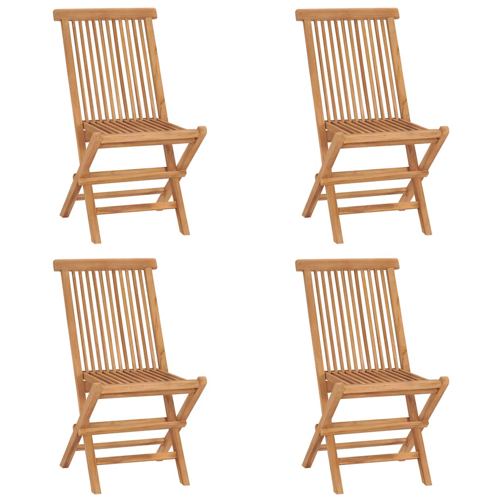 Outdoor Dining Set Teak Brown Solid teak wood Compact Foldable