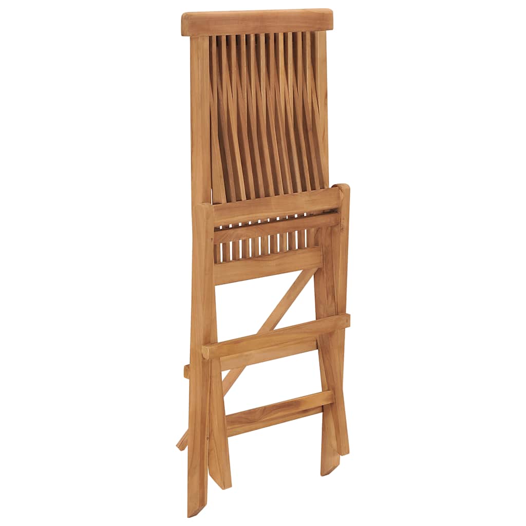 Outdoor Dining Set Teak Brown Solid teak wood Compact Foldable