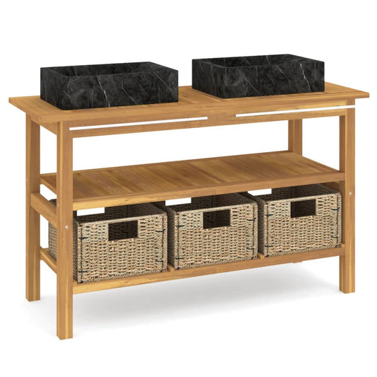 Vanity Cabinet With Sink Black, Brown, Seagrass