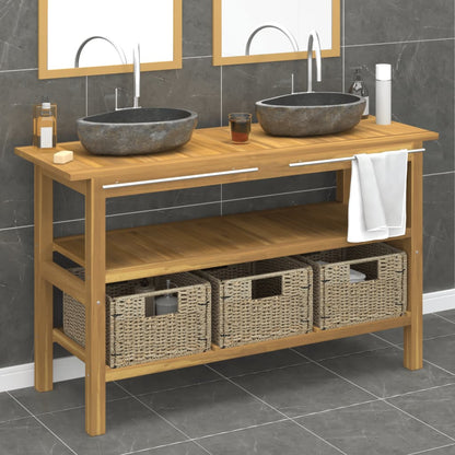 Vanity Cabinet With Sink Teak Wood, Black Teak Wood Large