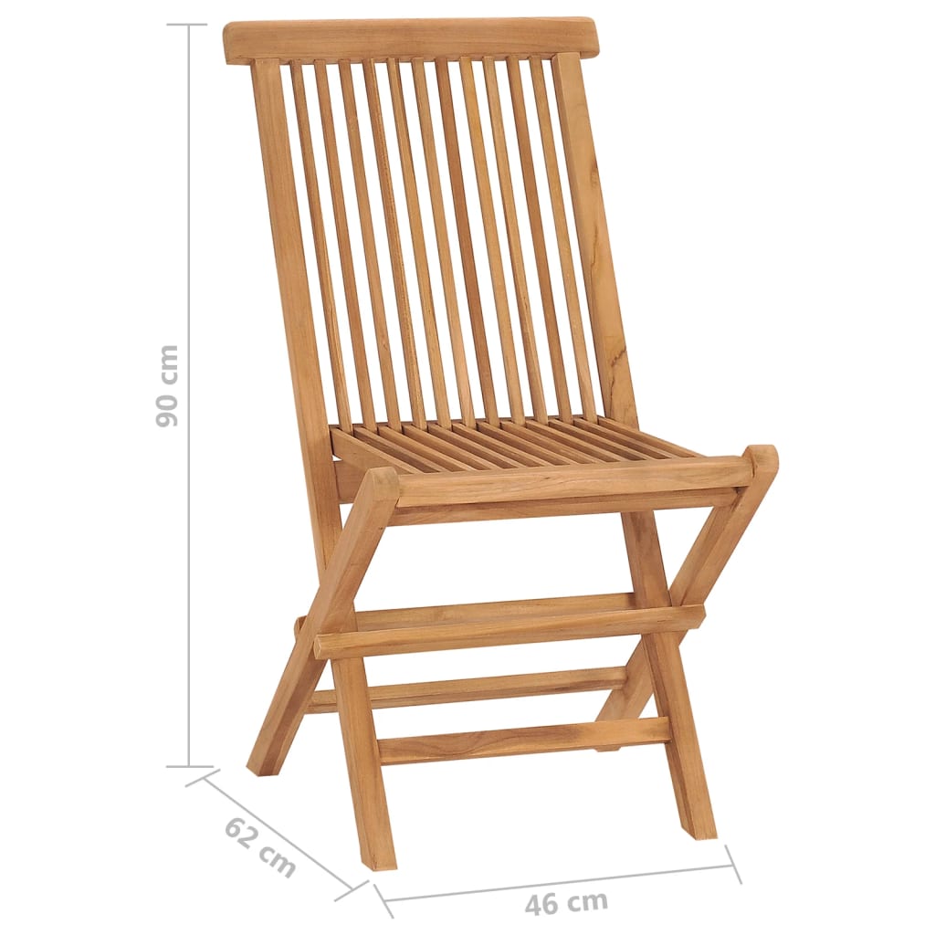 Garden Chair Set of 8 Teak Solid Teak Wood Standard Foldable