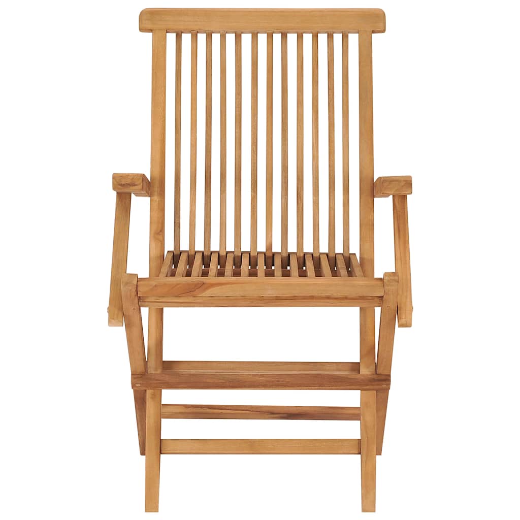 Garden Chair Set of 6 Brown Solid Teak Wood Standard Foldable