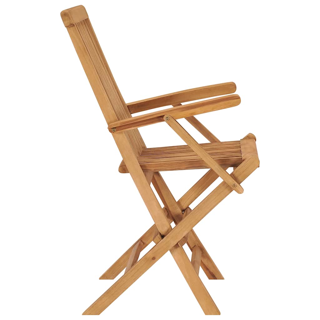 Garden Chair Set of 6 Brown Solid Teak Wood Standard Foldable
