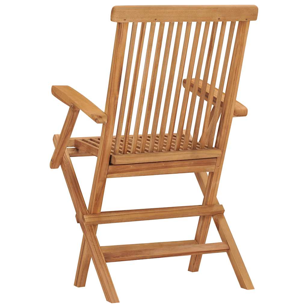 Garden Chair Set of 6 Brown Solid Teak Wood Standard Foldable