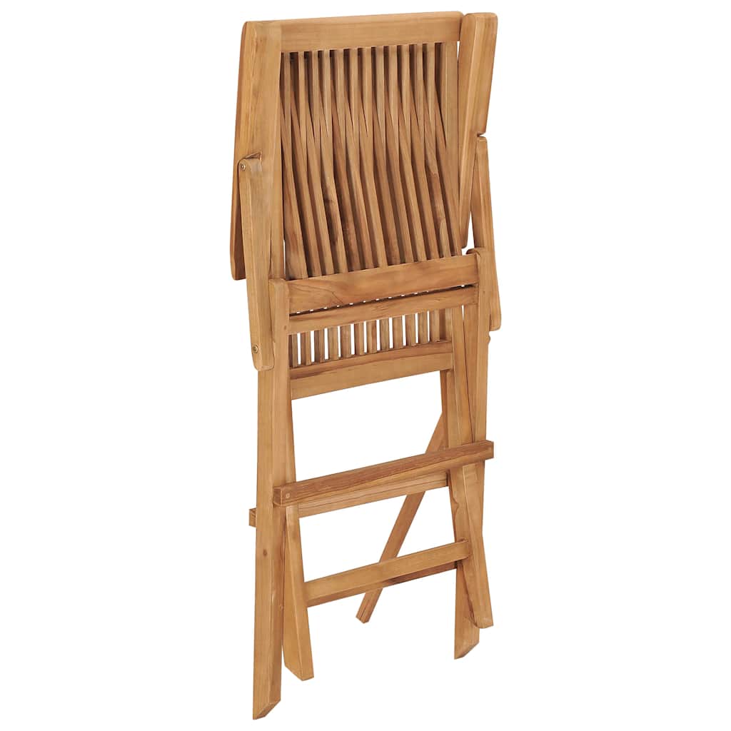 Garden Chair Set of 6 Brown Solid Teak Wood Standard Foldable