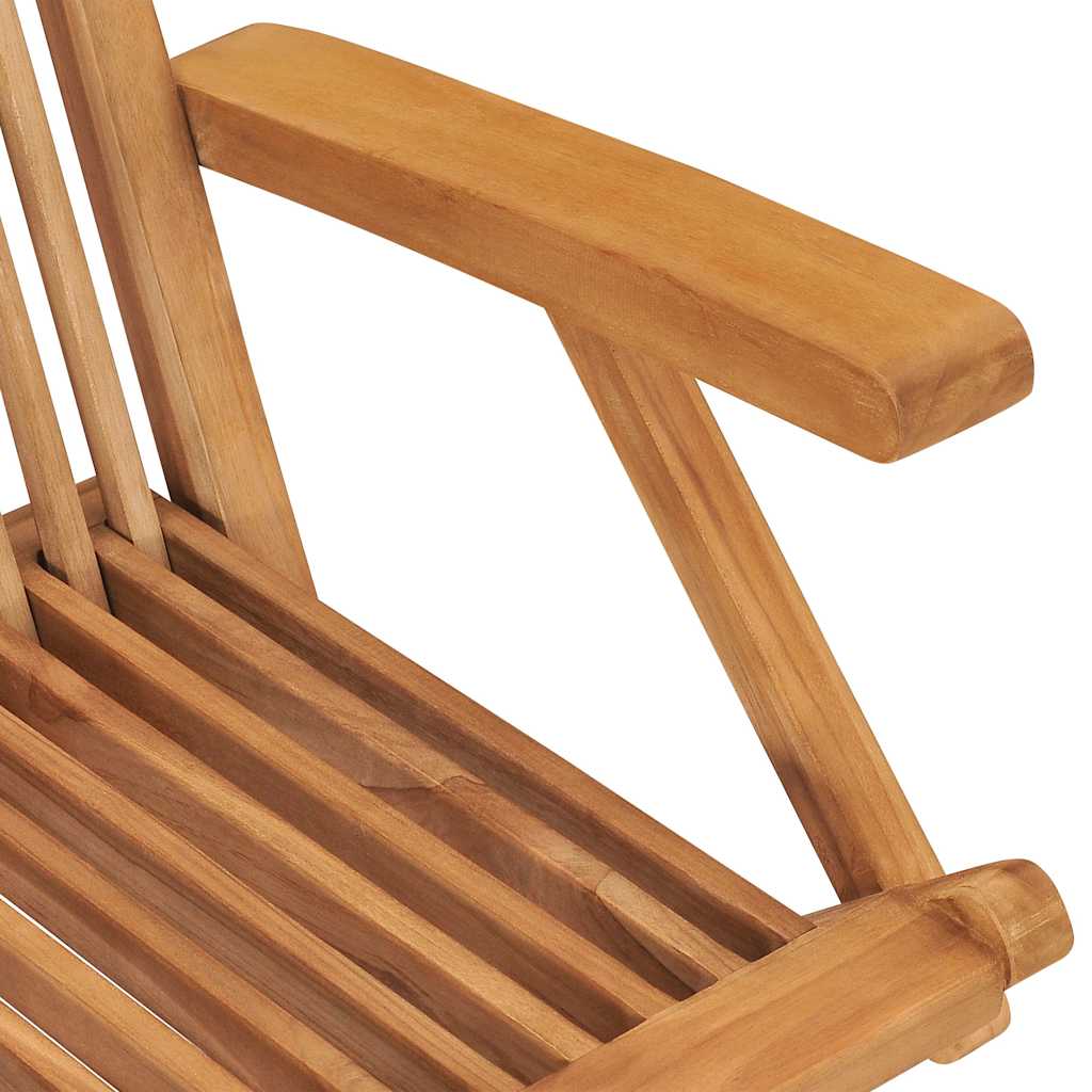 Garden Chair Set of 6 Brown Solid Teak Wood Standard Foldable