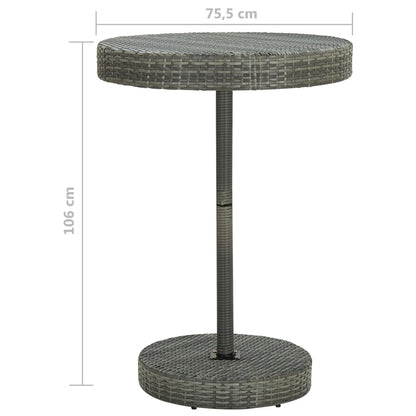 Garden Bar Set Grey PE Rattan 5 Piece Footrest Garden Bar Set