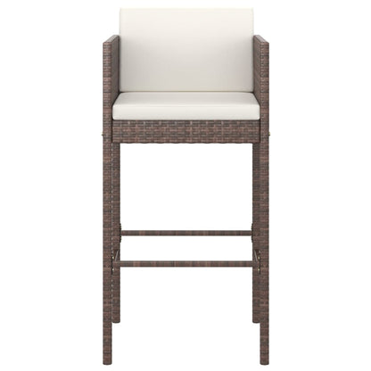 Garden Bar Set Brown with cream white cushions