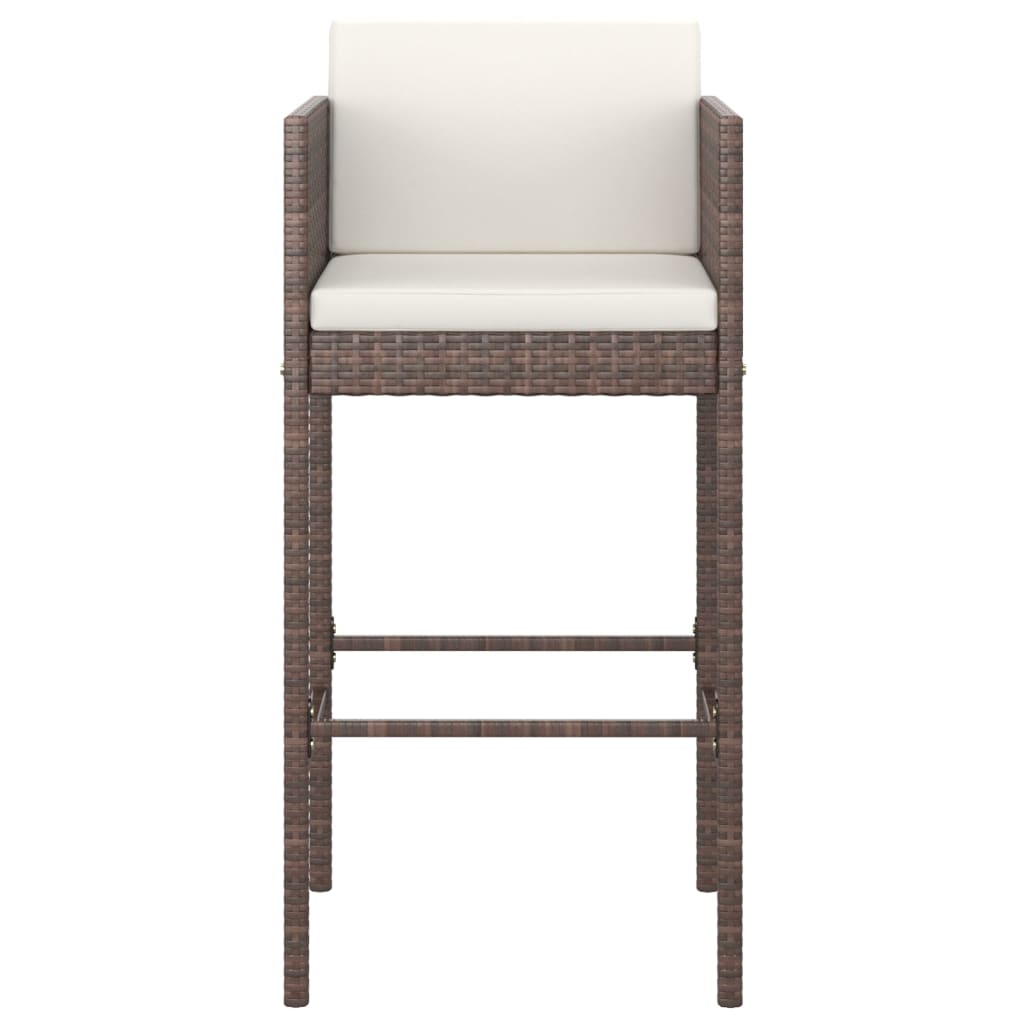 Garden Bar Set Brown with cream white cushions