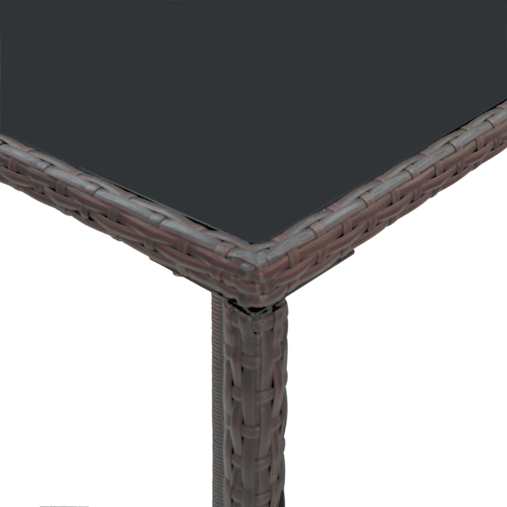 Garden Bar Set Brown with cream white cushions