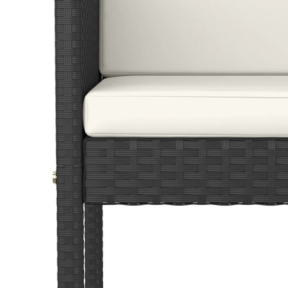 Garden Bar Set Black, Cream white PE rattan, Steel, Tempered glass