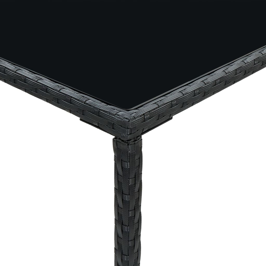 Garden Bar Set Black, Cream white PE rattan, Steel, Tempered glass