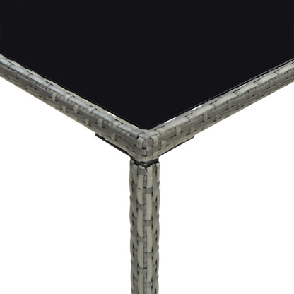 Garden Bar Set Grey PE rattan, steel, tempered glass Medium