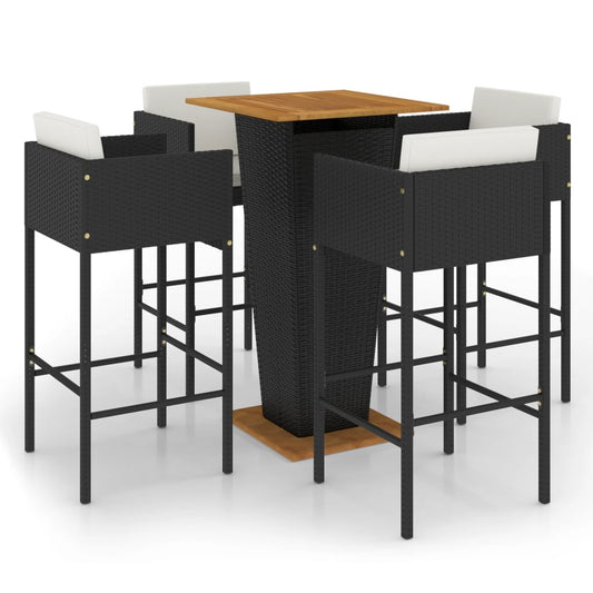 Garden Bar Set Black and Cream White