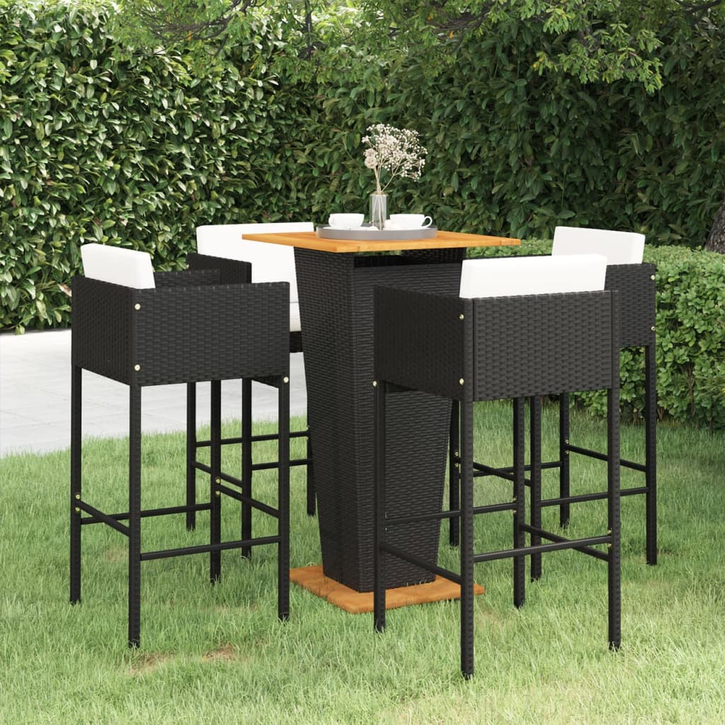 Garden Bar Set Black and Cream White