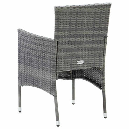 Dining Set Grey PE rattan, Glass, Aluminum, Steel, Polyester Medium
