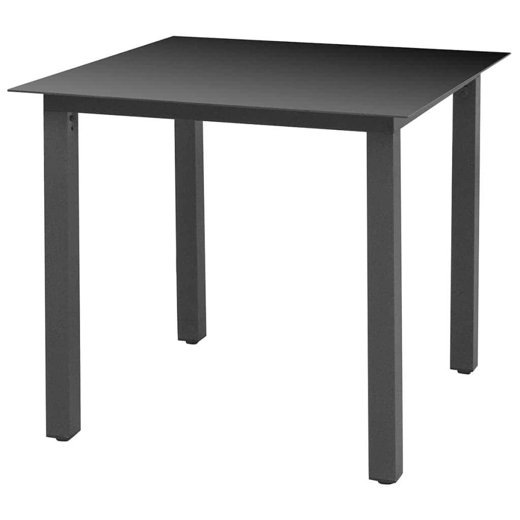 Dining Set Grey PE rattan, Glass, Aluminum, Steel, Polyester Medium