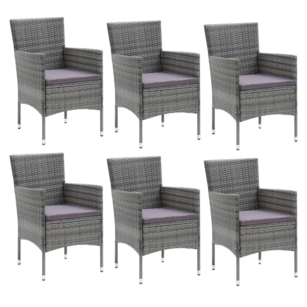 Dining Set Grey Glass 7 Piece Seats Many Garden Dining Set