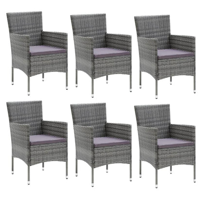 Dining Set Grey Glass 7 Piece Seats Many Garden Dining Set