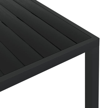 Dining Set Grey, Black, Dark Grey PE rattan, Steel, Aluminum, WPC
