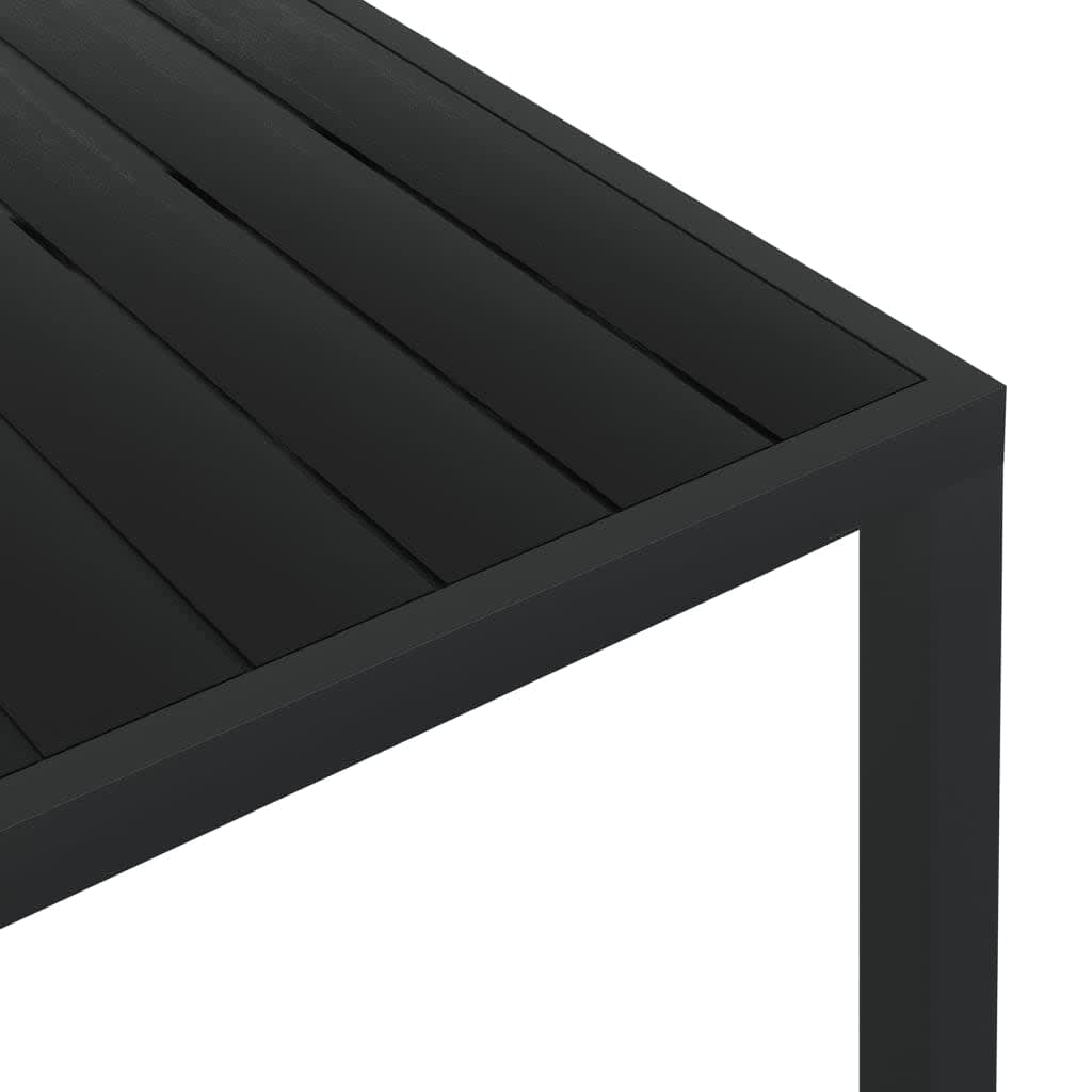 Dining Set Grey, Black, Dark Grey PE rattan, Steel, Aluminum, WPC