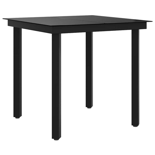 Garden Dining Table Black Powder-coated steel, glass Medium Tough