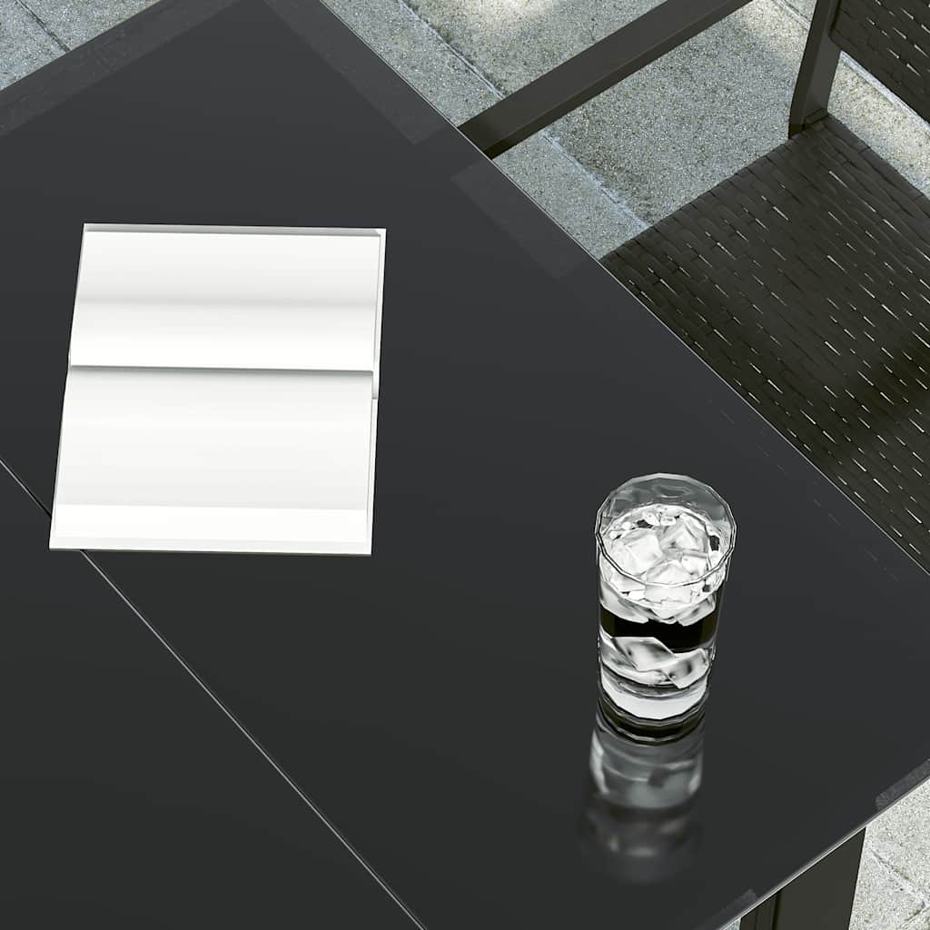 Garden Dining Table Black Powder-coated steel, glass Medium Tough