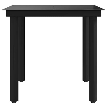 Garden Dining Table Black Powder-coated steel, glass Medium Tough