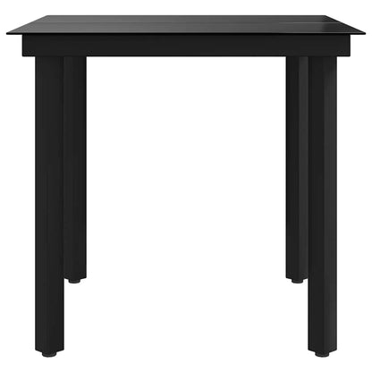 Garden Dining Table Black Powder-coated steel, glass Medium Tough