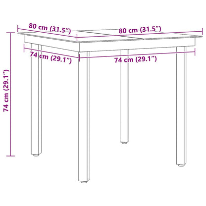 Garden Dining Table Black Powder-coated steel, glass Medium Tough