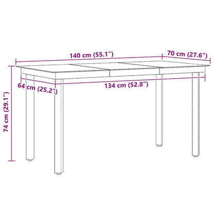 Garden Dining Table Black Powder-coated steel, glass