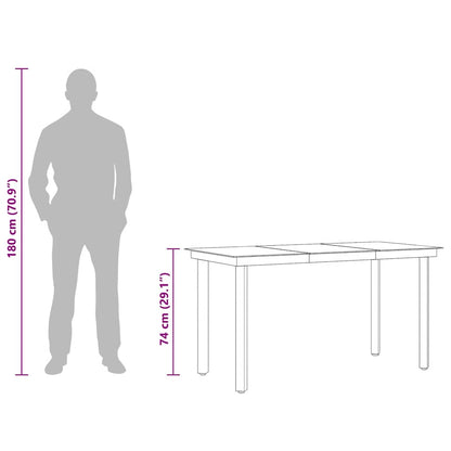 Garden Dining Table Black Powder-coated steel, glass