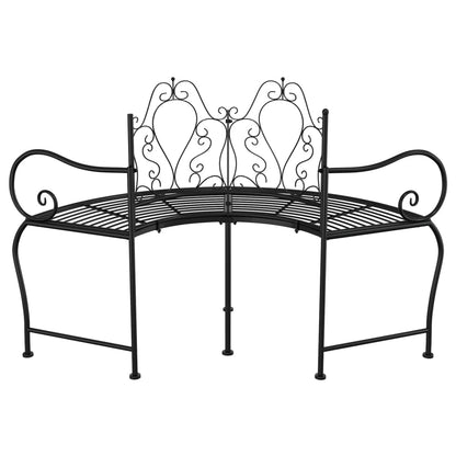 Tree Bench Black Steel 59 in diameter Durable Tree Bench