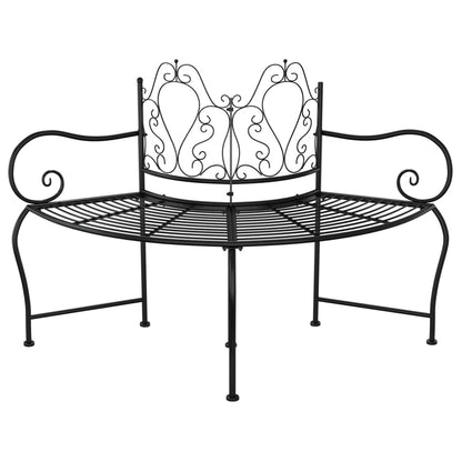 Tree Bench Black Steel 59 in diameter Durable Tree Bench