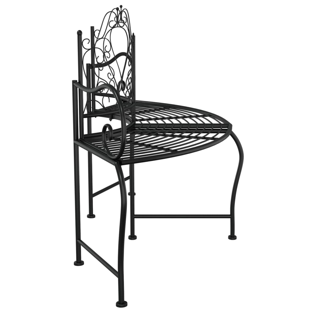 Tree Bench Black Steel 59 in diameter Durable Tree Bench