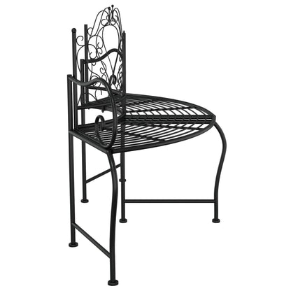 Tree Bench Black Steel 59 in diameter Durable Tree Bench